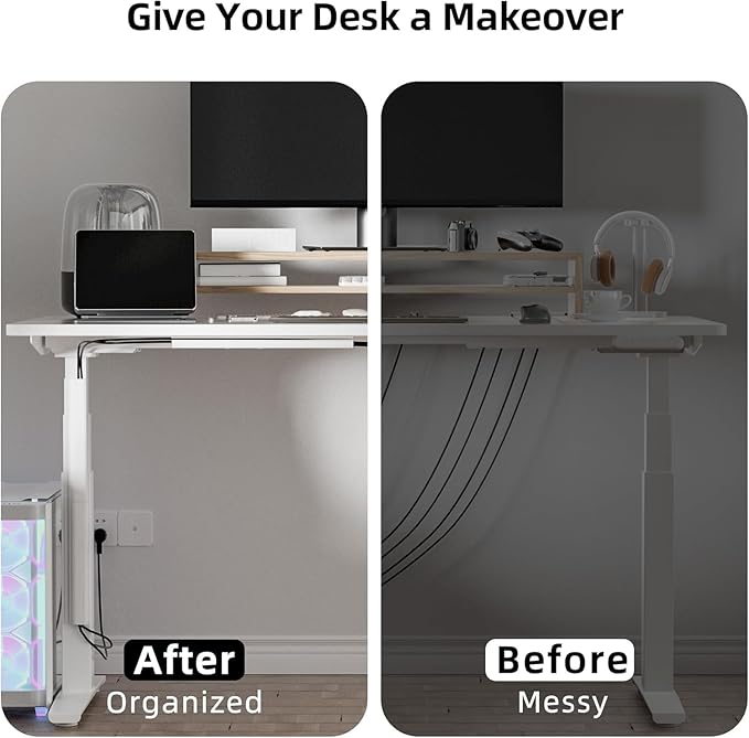 YECAYE 157in Cable Management, Cord Organizer,Easy Install Self-Adhesive Cable Organizer,Cord Management, Desk Wire Holder for Office Organization,Child and Pet Proofing, White - Image 7