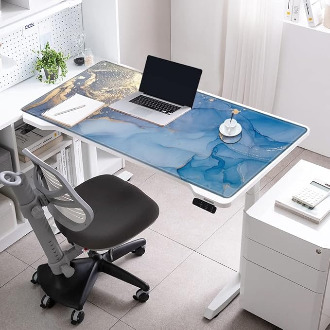 48 x 24 inch Mouse Pad Gaming Mousepad XXXXL Desk Mat Extra Large Desk Pad Giant Computer Mat Blue Marble 48 Inch Mouse Matt for Desktop Office Protector