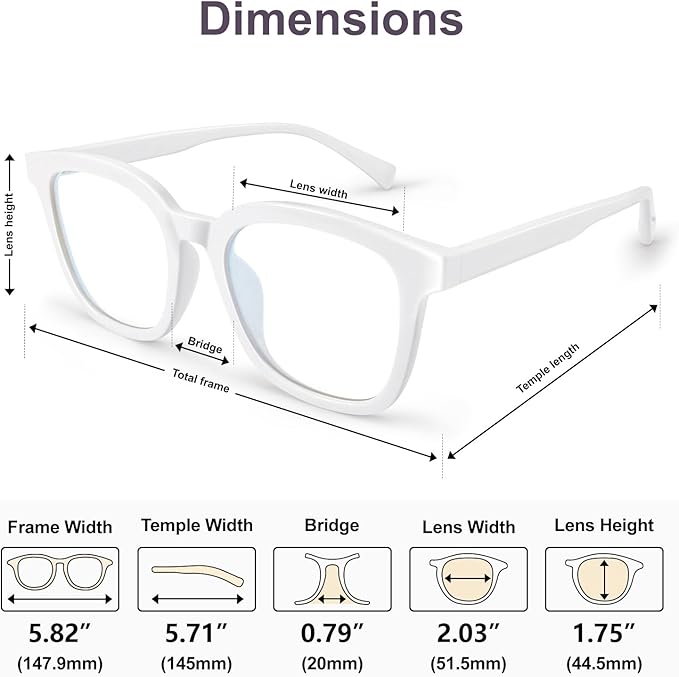 VISOONE Square Blue Light Blocking Glasses TR90 Anti Glare Computer Gaming for Women Men NOE