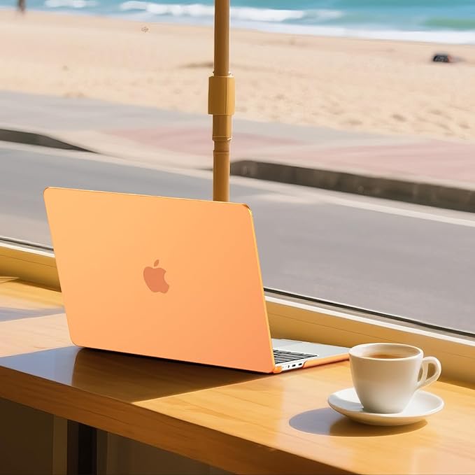 EooCoo Case Compatible with MacBook Pro 14 inch M5 2026-2021 M4 M3 M2 M1 Pro/Max Chip, Official Color-Matched Armor, Frosted Hard Shell Case with Keyboard Cover, Screen Protector - Matte Cosmic Orange