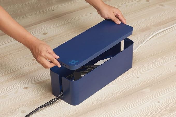 Bluelounge CableBox Cable and Cord Management System - (Moonlight Blue) - Pack of 2 - Image 5