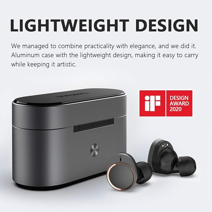 W5 Wireless Earbuds Qcalcomm Bluetooth 5.0 Headphones, 4 Mics with CVC 8.0 for Clear Call, 56H Playtime, aptX with Balanced Armature for Incredible Sound, USB-C, Best TWS for Home Offcie