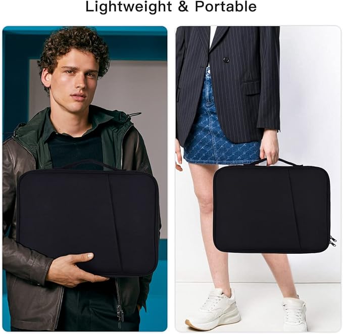 13 Inch Laptop Carrying Sleeve for 2026 2025 Apple MacBook Air 13 Inch Laptop with M5 M4 chip A3449 A3240, MacBook Air 13.6" M3 A3113 2024 / M2 A2681 Protective Bag Case with Handle Pocket - Black