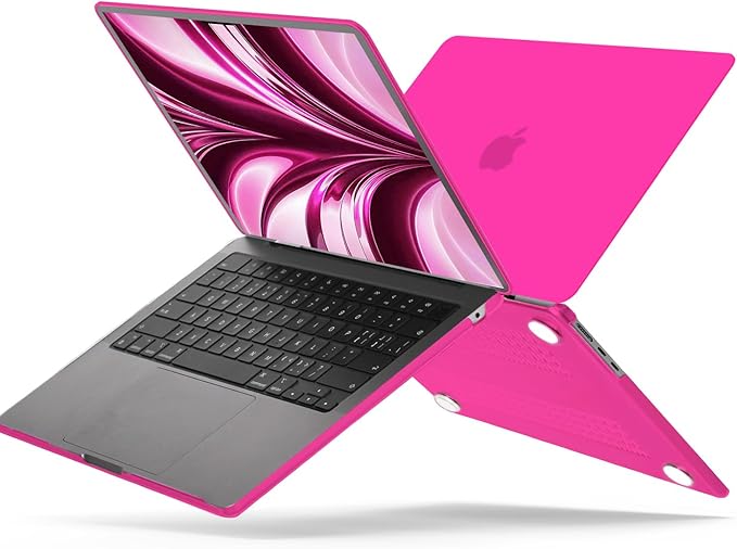 B BELK Compatible with MacBook Air 13.6 inch Case M5 2026 2025 2024 2023 2022 M4 M3 M2 A3449 A3240 A3113 A2681 Liquid Retina Display, Plastic Hard Shell Case+Keyboard Cover+Screen Protector, Hot Pink