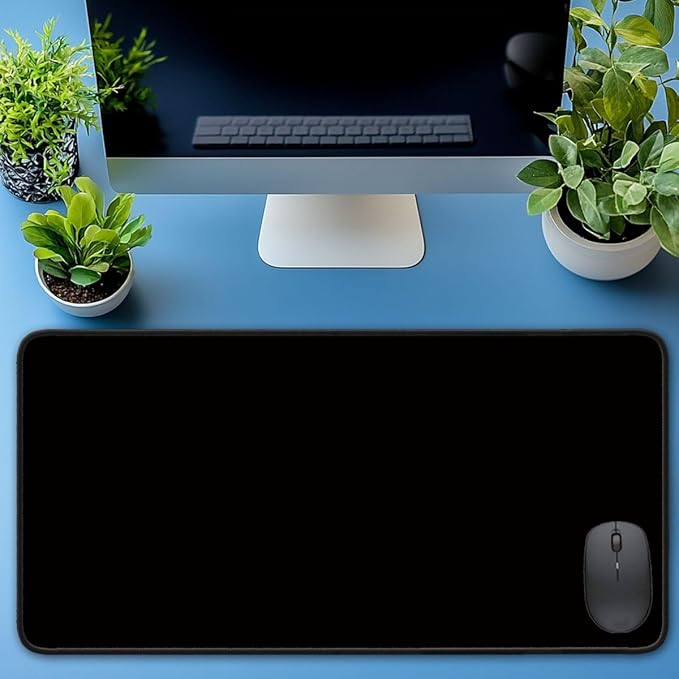 Large Mouse Pad, Non-Slip Desk Blotter, Office Desk Mat, Desk Pad Protector, Laptop Desk Pad, Desk Writing Pad for Office and Home, Black, 31x12 inch