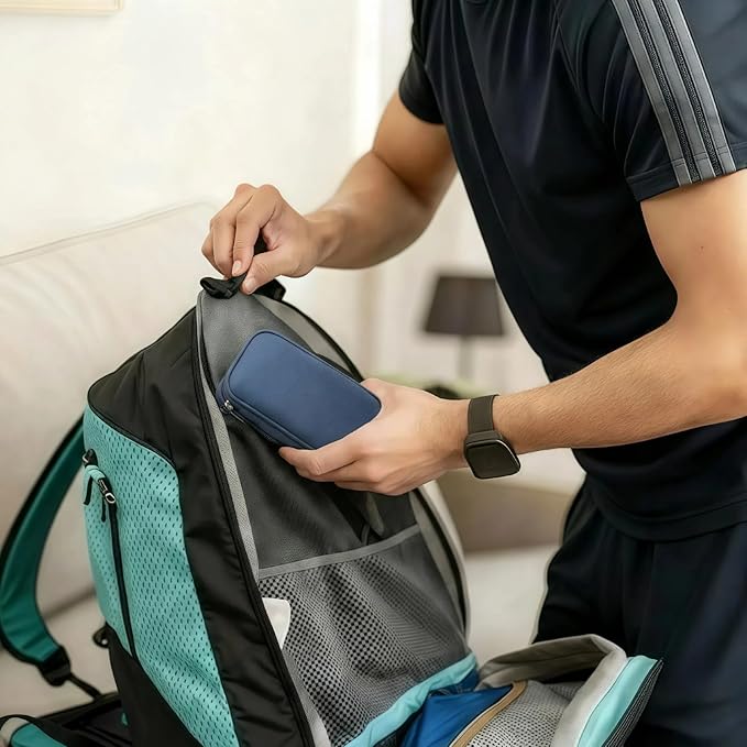 Portable Waterproof Double Layers All-in-One Storage Bag, Travel Cord Organizer,Electronics Accessories Organizer Pouch Bag for Accessories,Charger, USB Cable, Gadget (navy blue)