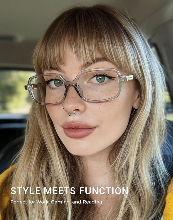 Slocyclub Square Blue Light Blocking Glasses for Women Men Vintage Rectangular Frame Eyeglasses Retro Small Square Glasses