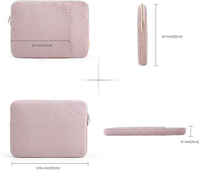 BAGSMART Laptop Sleeve Bag Compatible with MacBook Air/Pro, 13-13.3 inch Notebook, Compatible with MacBook Pro 14 Inch, MacBook Air M2 Sleeve 13 Inch, Repellent Protective Case with Pocket, Beige