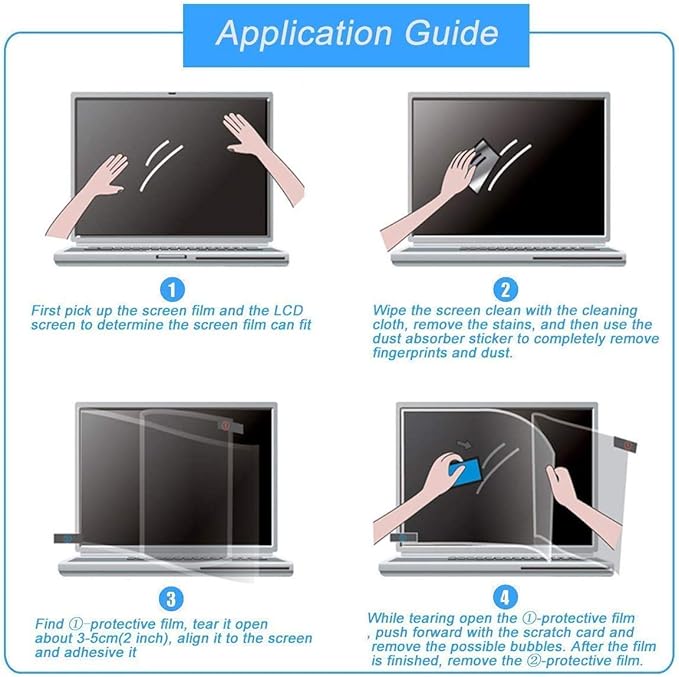 2 PCS 14.5 Inch Laptop Screen Protector for HP/Dell/Sony/Samsung/Lenovo/Acer/MSI/LG/Razer Blade/Gateway/Chromebook 14.5" 16:10 Aspect Laptop, High Definition Anti-Scratch Clear Shield