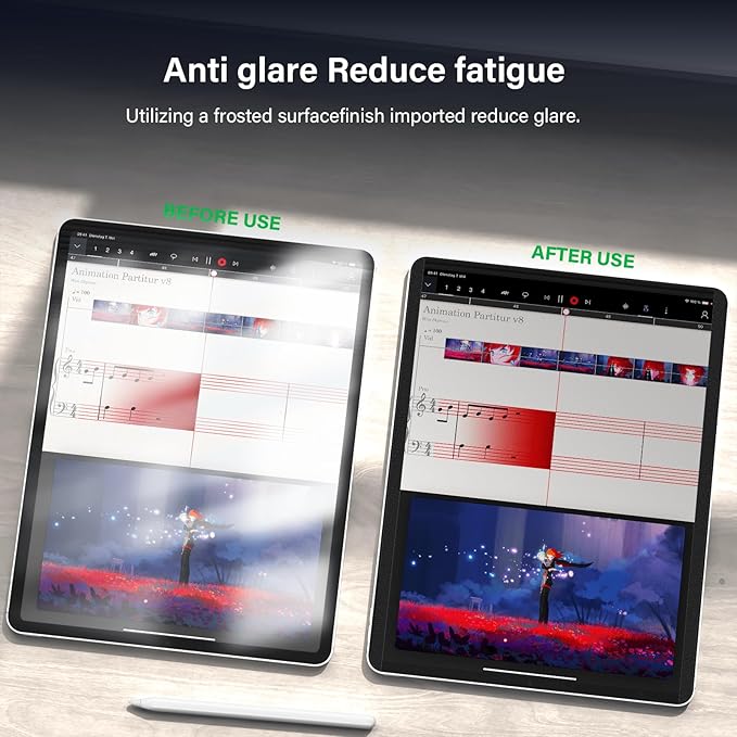 Magnetic Privacy Screen Protector Compatible with iPad Pro 12.9” 2022-2018 (6th/5th/4th/3rd Gen), Easy Install Shield Anti Glare Blue Light Filter, Horizontal and Vertical Black Security Film