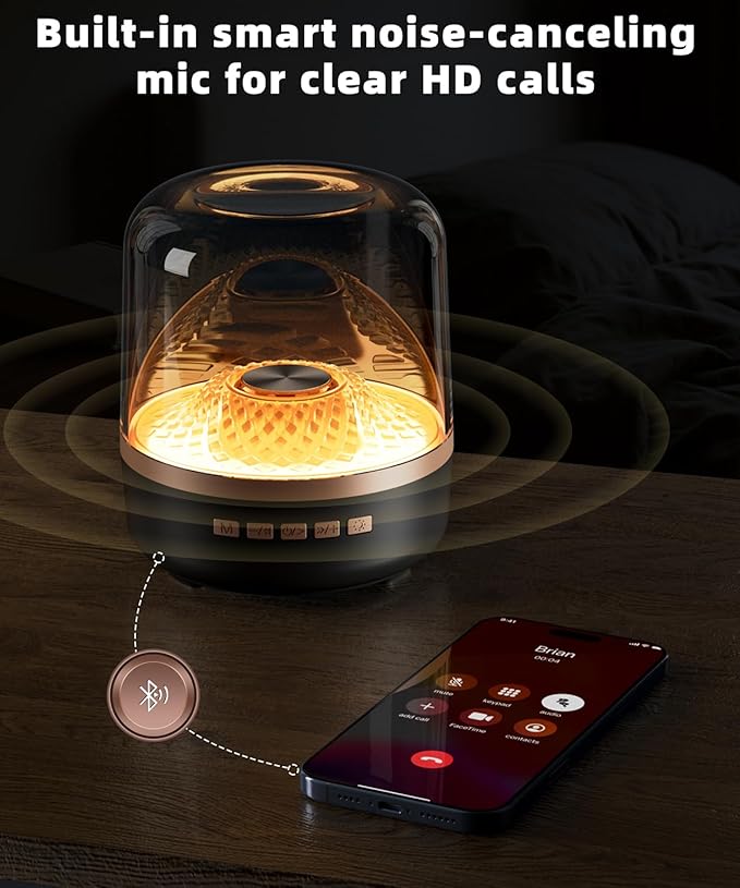 Bluetooth Speaker with HD Sound and Lights, Portable Wireless, Long-Lasting Battery Life, TWS Pairing, for Home/Party/Outdoor/Travel/Beach, Stocking Stuffers, Gifts for Adults (Black - 2)