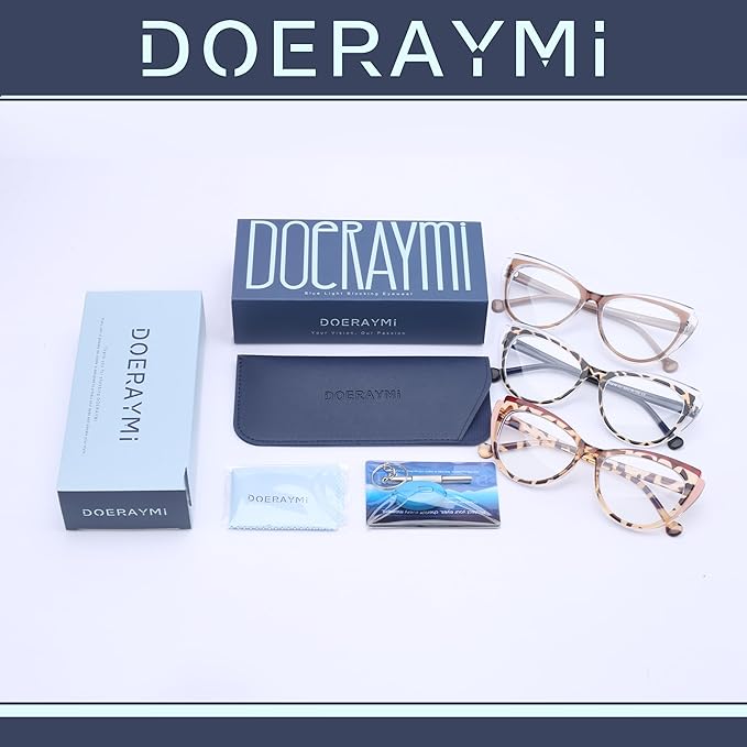 Blue Blockers Glasses for Women, Bluelight Glasses with Cat Eye Frame for Style, Comfort, Eye Strain Relief (Cat Eye, Leopard pattern)