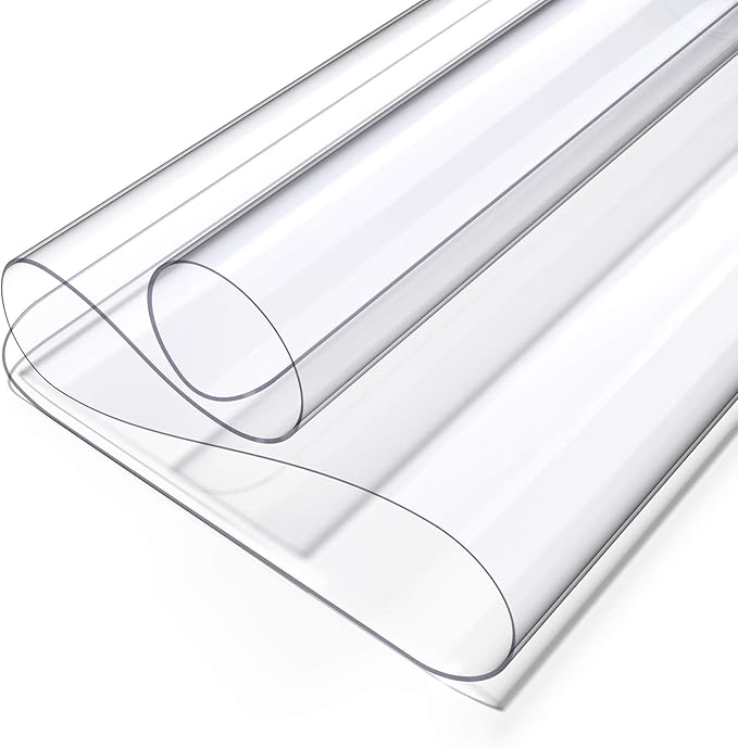 Oterri Clear Writing Desk Pad, 23.6’’x13.7” Heat Resistant Waterproof PVC Round Edge Durable Desk Protect Mat, Anti-Static Writing Mat Table Protector