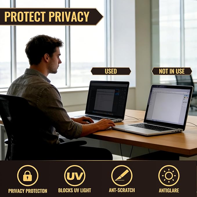 14 Inch Privacy Screen for Laptop with 16:9 Widescreen Laptop Blue Light Screen Protector - Anti-Glare - Anti-Scratch Protector Film for Data Confidentiality Privacy Shield