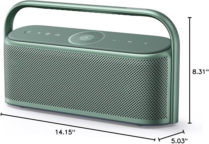 Soundcore Motion X600 by Anker Portable Bluetooth Speaker, Hi-Res Spatial Audio with Wireless 50W Sound, IPX7 Waterproof, Pro EQ, AUX-in, Speaker for Home, Office, Backyard and Bathroom Use (Green)