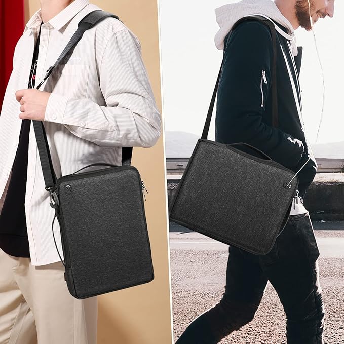FINPAC Laptop Shoulder Bag for MacBook Neo A18 Pro, 13.6-inch MacBook Air 2026-2022 M5/M4/M3/M2/M1, MacBook Carrying Case 13.3" 13.6" 14.2", 13.5" Surface Laptop, HP, Dell, Acer Chromebook, Black