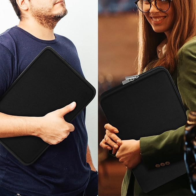 Laptop Sleeve Case 15.6 inch, Protective Briefcase Carrying Computer Bag, Traveling Portable Laptop Cover Compatible with MacBook, HP, Dell, Asus, Lenovo, Black