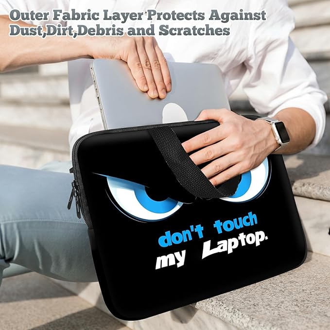 Laptop Sleeve Case Bag 13 inch, Don't Touch My Laptop Slim Carrying Case Handbag Travel Laptop Bag for 13 inch MacBook Air M3/M2/Pro M2/ 13" iPad Pro/Air M4/M2 2024