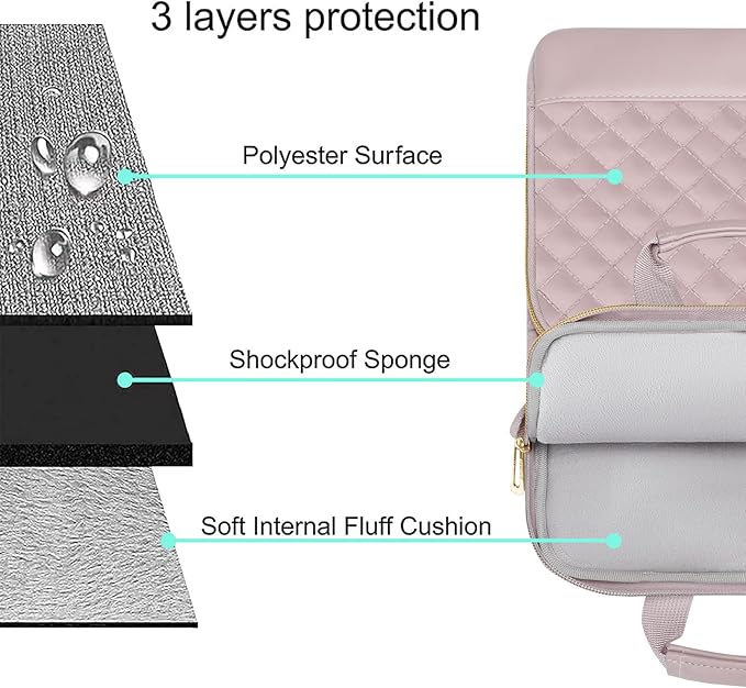 MOSISO 9-11 inch Tablet Sleeve Bag for iPad A16 2025, iPad Air 11 inch M3 M2, iPad Pro 11 M4, iPad 10/9/8/7th, Galaxy Tab A9+/S9/S8/Plus 11, Square Quilted Carrying Case with 2 Pockets, Pink