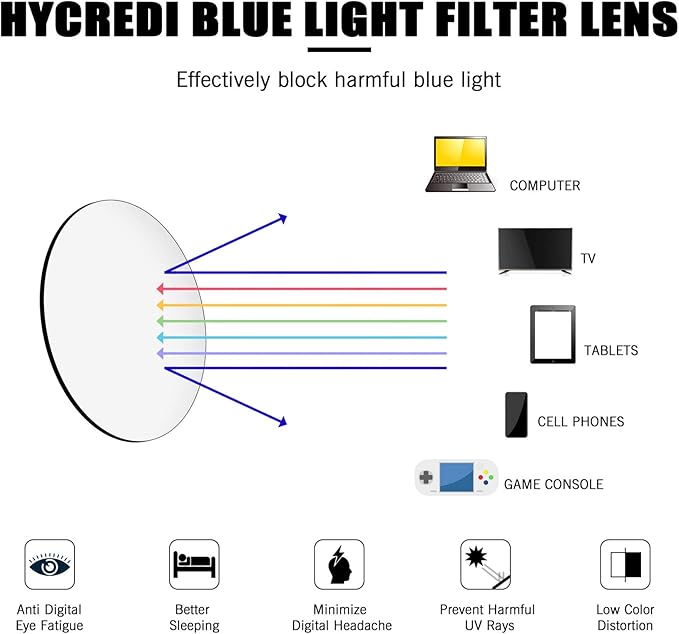 Hycredi Kids Blue Light Blocking Glasses for Boys & Girls – Reduce Eye Strain from Screens, Computer, Gaming, TV & Phone