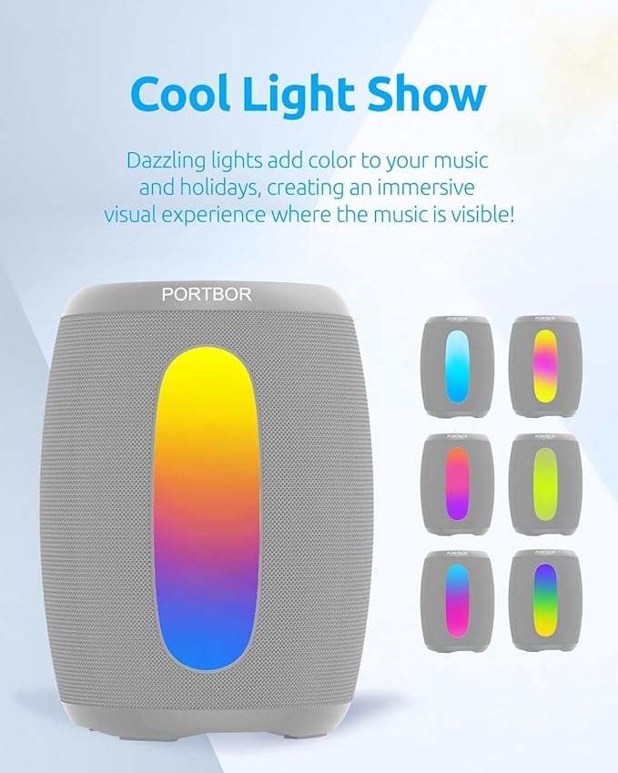 Bluetooth Speaker - Portable Wireless Speaker with Powerful Stereo Sound, IPX5 Waterproof, Dustproof, 3000mAh Battery Up to All Day Playtime, BT 5.3 with AUX, TWS Pair, for Outdoor/Home/Party/Beach