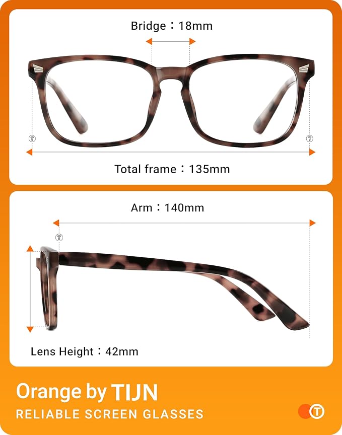 TIJN Blue Light Blocking Glasses for Women Men Square Frame Nerd Eyeglasses Anti Blue Ray Computer Screen Glasses