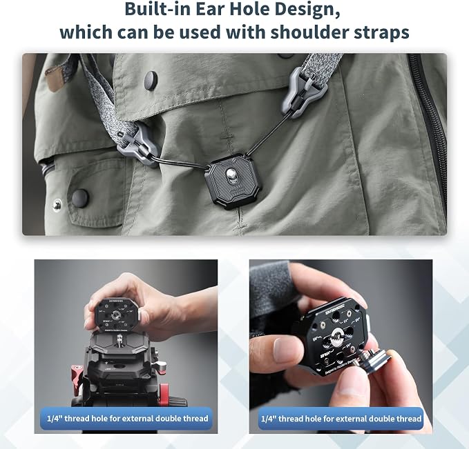ULANZI F38 Multi-Hole Camera Quick Release Plate Kit, w 1/4" to 3/8" Screw Thread, Quick Release System QR Plate Camera Tripod Mount Adapter for Sony Canon Monopod DSLR Stabilizer Slider DJI - Image 6