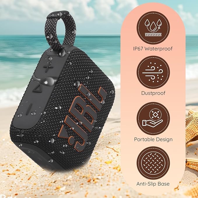 JBL Go 4 Portable Bluetooth Wireless Speaker, IP67 Waterproof and Dustproof Built-in Battery - Squad - Boomph's Comprehensive Ultimate Performance Cloth Solution for Your On-the-Go Sound Experience
