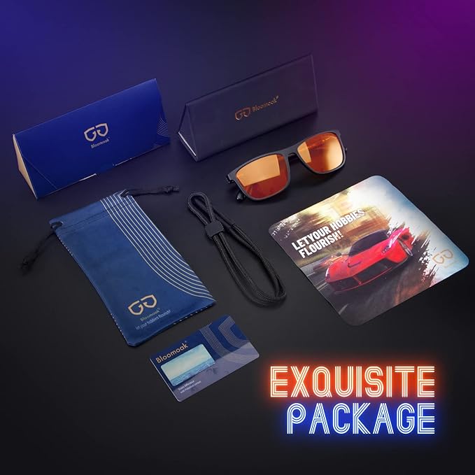 Bloomoak 100% Red Lens Blue Green Light Blocking Glasses- Dual AR Coatings Sleep Glasses Before Bed - Anti Glare, Fatigue