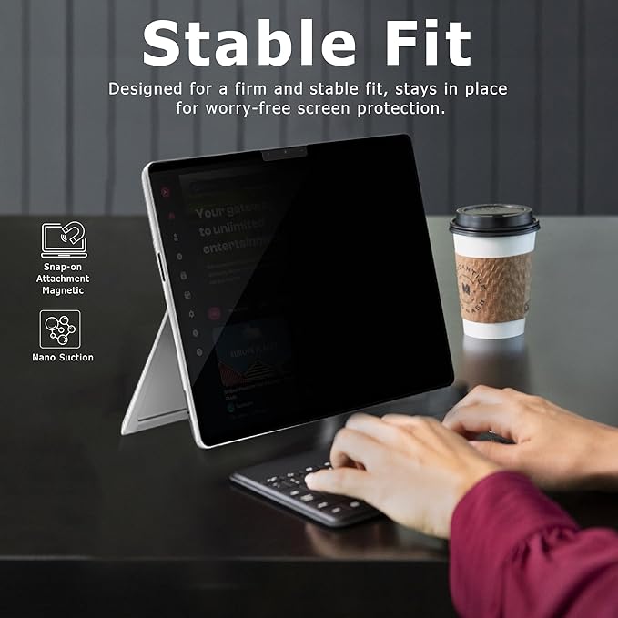 Adeway Privacy Screen Protector for Surface Go 4/3/2/1 10.5 Inch, Magnetic Nano, Anti-Spy, Removable, Blue Light & UV Blocking, Anti-Glare