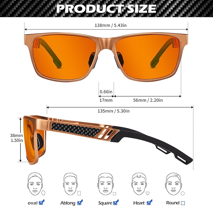 ANYLUV Blue Light Blocking Glasses Men Computer Gaming Glasses Lightweight Al-Mg Metal Anti Eyestrain Eye Protection