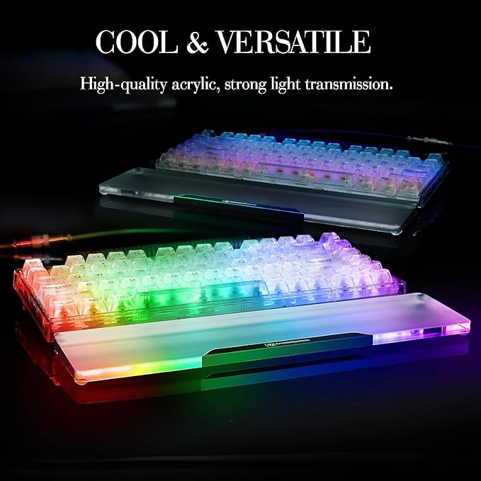 SELORSS Acrylic Keyboard Wrist Rest Pro- TENKEYLESS 80% Keyboard- Mechanical Keyboards Ergonomic Palm Rest for Computer Keyboard,Anti-Slip Base,Wrist Pad for Laptop,Office & Home-Easy Typing,Black