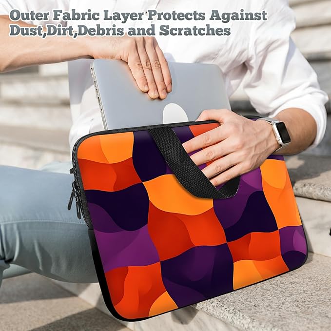 Laptop Sleeve Case Bag 13 inch, Colorful Checkerboard Slim Carrying Case Handbag Travel Laptop Bag for 13 inch MacBook Air M3/M2/Pro M2/ 13" iPad Pro/Air M4/M2 2024