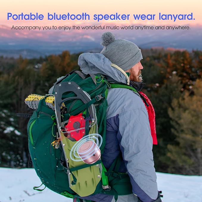 LFS Portable Bluetooth Speaker,Small Bluetooth Speake,Ultra Long Play 15 Hours,TWS Pairing,Suitable for Home,Pool,Beach,Boating, Hiking, Camping for Waterproof Outdoor Mini Speaker-Pink