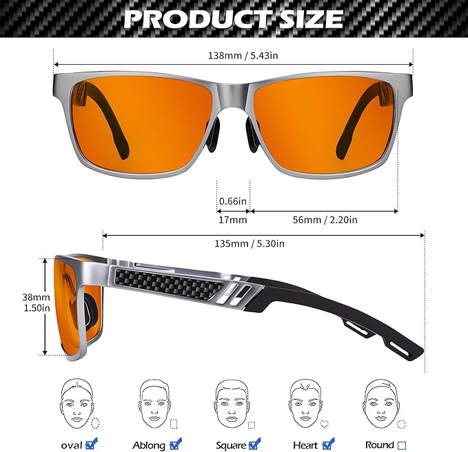 ANYLUV Blue Light Blocking Glasses Men Computer Gaming Glasses Lightweight Al-Mg Metal Anti Eyestrain Eye Protection