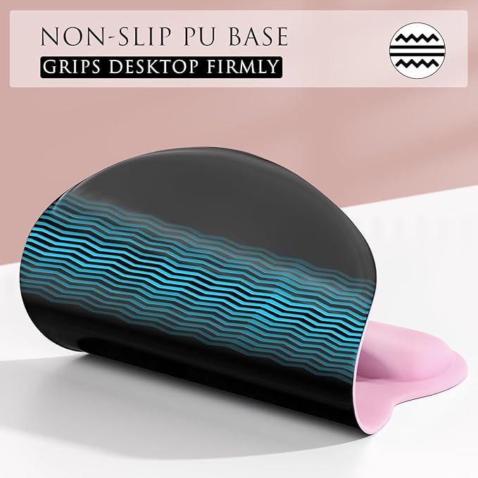 MROCO Ergonomic Mouse Pad with Gel Wrist Rest, Smooth Wrist Support Surface, Non-Slip PU Base for Pain Relief, Comfortable Mousepad for Computer, Laptop, Office & Home, 9.4 x 8.1 in, Pale Pink