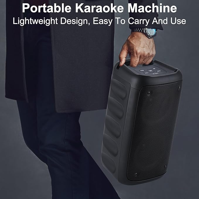 Portable Bluetooth Speaker,Karaoke Machine for Adults and Kids,with Lights Loud Big Bluetooth Speaker,Rechargeable Dj/PA Speaker System with TF Card,AUX in,REC,TWS for Outdoor Sport Home Party