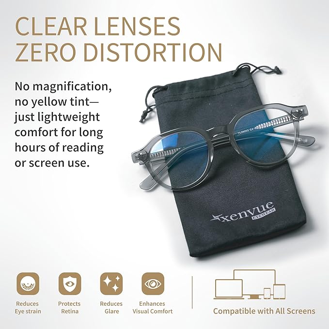 Xenvue Blue Light Blocking Glasses for Men – Premium + Stylish Computer and Screen Eyewear, Reduce Eye Strain