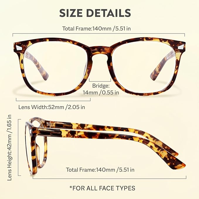 Blue Light Glasses for Woman Men | 99% Blue Light Blocking Glasses for Computer Gaming TV Phone Screen Square Frame | Anti Eyestrain & UV Glare Protection - 3 Pair