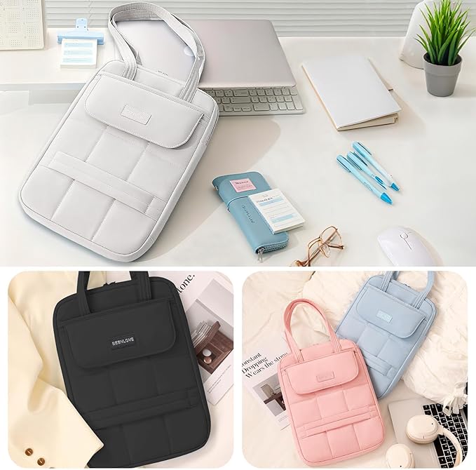 Laptop Bag 13-14 Inch, 360° Protective Puffy Laptop Sleeve, Laptop Case Compatible with MacBook Air 13.6 M5 M4 M3 M2 M1/Neo/Pro 13/14,HP Dell ASUS Lenovo, Black | 14.37"x10.24"x1.38"