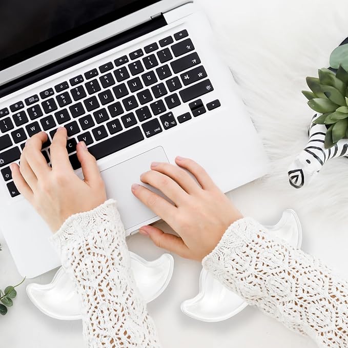 Gel Wrist Rest for Keyboard and Mouse Transparent White Mustache Elbow Pad Cushion Ergonomic Cute Clear Cool Mouse Wrist Pad Silicone Non-Slip Support for Computer Gaming Home Office Men Hand Pillow