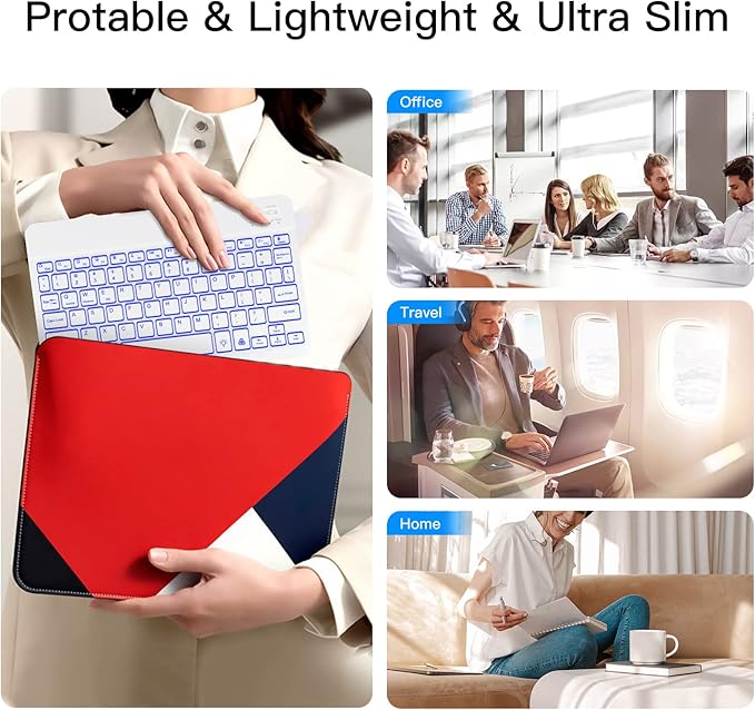 XIWMIX Ultra-Slim Wireless Bluetooth Keyboard - 7 Colors Backlit Universal Rechargeable Keyboard Compatible with iPad Pro/iPad Air/iPad 9.7/iPad 10.2/iPad mini and Other iOS Android Windows Devices