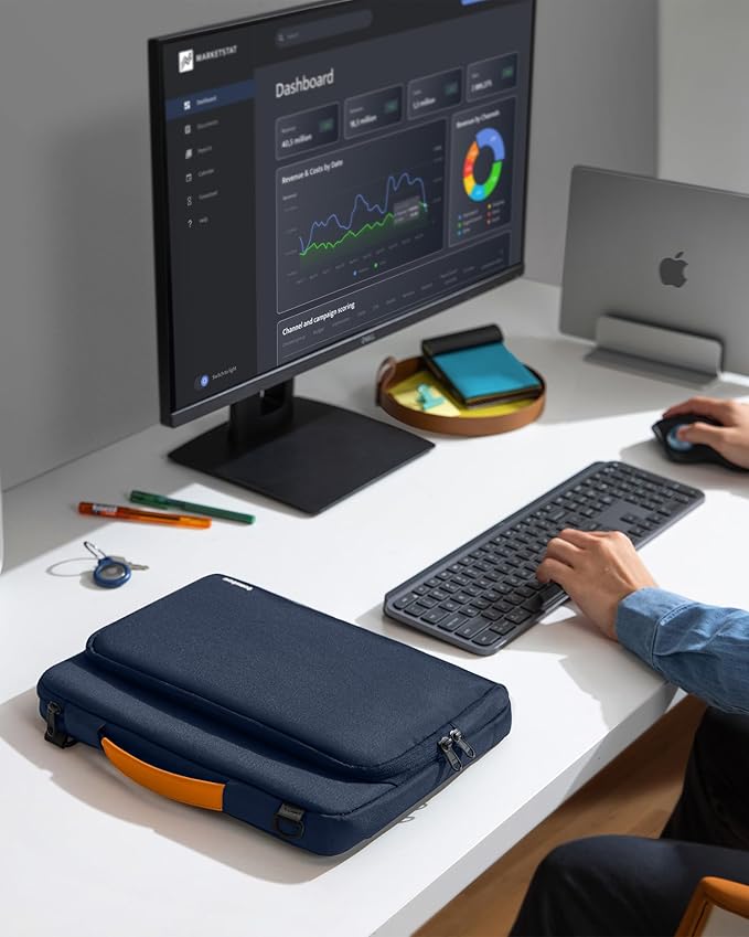 tomtoc 360 Protective Laptop Shoulder Bag for 14-inch MacBook Pro M5 Pro/Max A3426 A3427 2026 M4/M3/M2/M1 Pro/Max A3434, Water-Resistant Carrying Case for 13.5-14.4 Inch Microsoft Surface Laptop 7/6/5