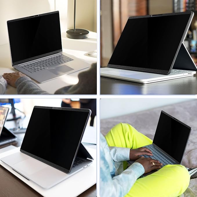 Peslv Magnetic Privacy Screen for Microsoft Surface Laptop Studio 2/1 14.4-Inch, Removable Anti Blue Light Glare Filter, Black Security Private Spy Block Protector