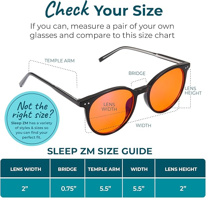 Sleep ZM Blue Light Blocking & Light Sensitivity Glasses - 8 Lens Types for Comfort, Relaxation, Sleep & Relief - 50+ Styles
