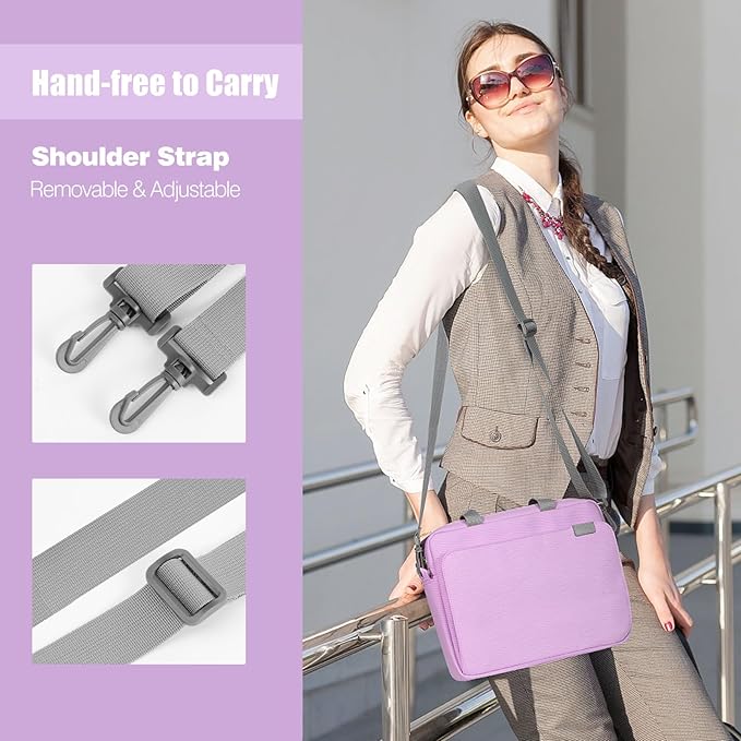 MoKo 9-11 Inch Tablet Sleeve Case, Protective Handle Shoulder Bag Fits 11inch iPad Air M3, iPad A16 2025, 10/9/8/7th 10.2, iPadPro 11, Tab S8/S9 11", Surface Go 2/3 10.5, Purple