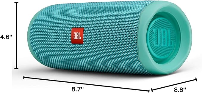 JBL Flip 5 (Teal) + Bundle with divvi! Protective Hardshell Case
