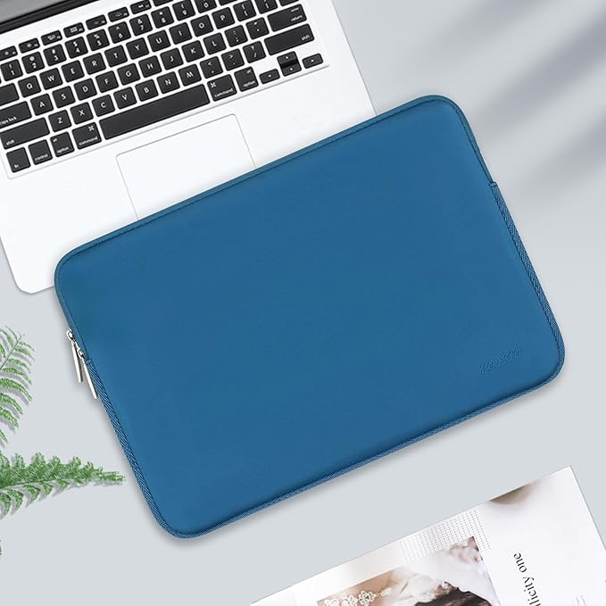 MOSISO Laptop Case 13.3 inch, 13-13.3 inch Laptop Sleeve Bag Compatible with MacBook Air/Pro 13/Pro 14 M5 M4 M3 M2 M1, HP Dell ASUS Lenovo, Neoprene Computer Sleeve Bag with Small Case, Lake Blue