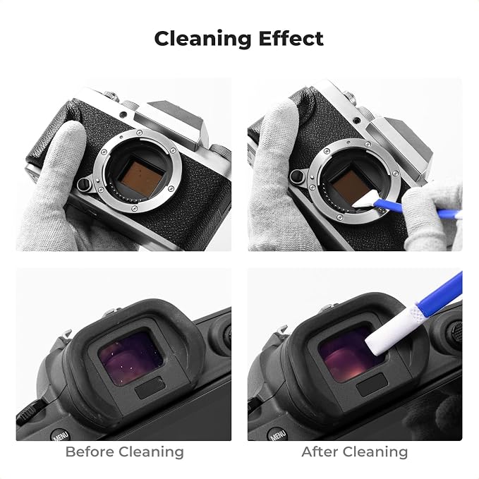 K&F CONCEPT 2-1 16mm APS-C Frame Sensor Cleaning Swab, Viewfinder Cleaning Swab, with 20ml Sensor Cleaner, DSLR Camera CMOS and CCD Sensor Cleaning Swab Kits Compatible with Nikon Sony Canon Camera - Image 9