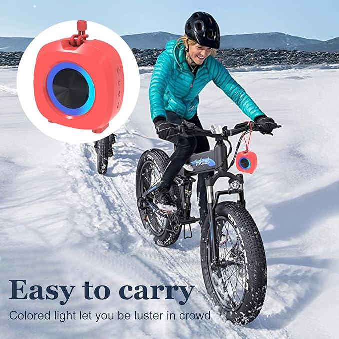 Speaker, Small Portable Bluetooth Wireless IPX5 Waterproof Shower Speaker,Loud Stereo Sound Deep Bass,Dual Pairing, RGB Lights,Long Playtime for Outdoor Party, Great Gift,1PC (Red)